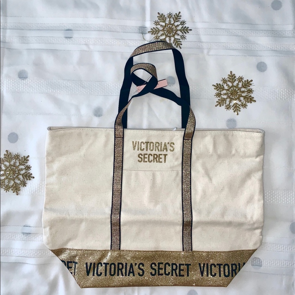 Gold Victoria’s Secret carryall tote